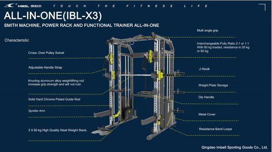 ブラック・マット スポーツ機器 パワースクワットラック ムッティ機能ステーション スミスマシン KW 320 KGS