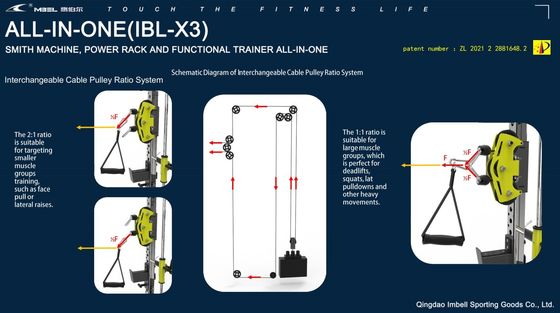 男性のホームジム パワーラック 機能トレーナー スミスマシン デザイン付きのフィットネス機器